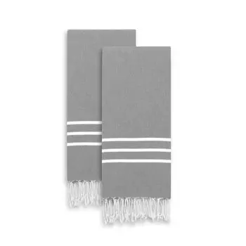 Linum Home Textiles, 2 упаковки цветных полотенец для рук Alara Pestemal, серый