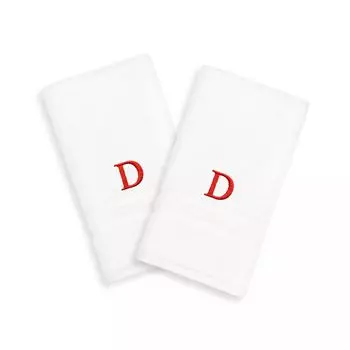 Linum Home Textiles, 2 упаковки красных полотенец для рук с монограммой