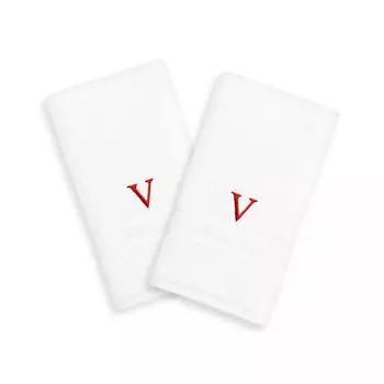 Linum Home Textiles, 2 упаковки красных полотенец для рук с монограммой