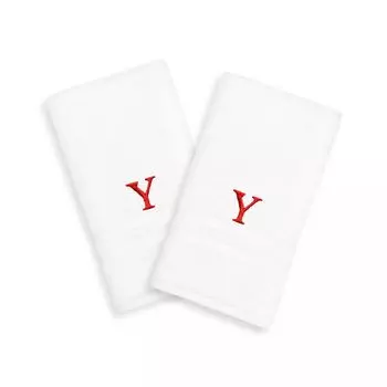 Linum Home Textiles, 2 упаковки красных полотенец для рук с монограммой