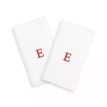 Linum Home Textiles, 2 упаковки красных полотенец для рук с монограммой