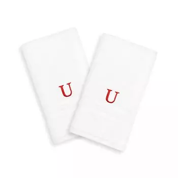 Linum Home Textiles, 2 упаковки красных полотенец для рук с монограммой