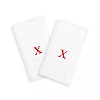 Linum Home Textiles, 2 упаковки красных полотенец для рук с монограммой