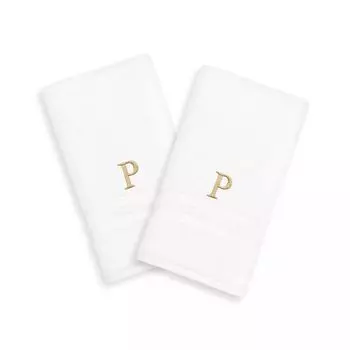 Linum Home Textiles, 2 упаковки полотенец для рук с монограммой золотого тона