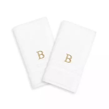 Linum Home Textiles, 2 упаковки полотенец для рук с монограммой золотого тона