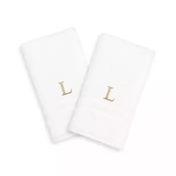 Linum Home Textiles, 2 упаковки полотенец для рук с монограммой золотого тона
