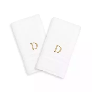 Linum Home Textiles, 2 упаковки полотенец для рук с монограммой золотого тона