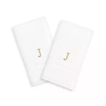 Linum Home Textiles, 2 упаковки полотенец для рук с монограммой золотого тона