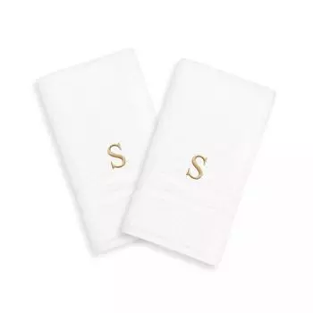 Linum Home Textiles, 2 упаковки полотенец для рук с монограммой золотого тона