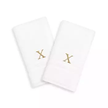 Linum Home Textiles, 2 упаковки полотенец для рук с монограммой золотого тона