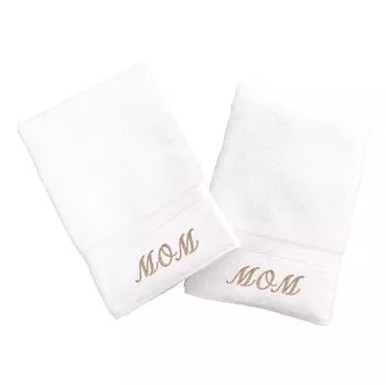 Linum Home Textiles, 2 упаковки полотенец для рук с вышивкой «Мама»