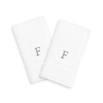 Linum Home Textiles, 2 упаковки серебристых полотенец для рук с монограммой