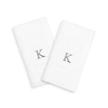 Linum Home Textiles, 2 упаковки серебристых полотенец для рук с монограммой
