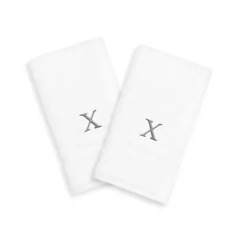 Linum Home Textiles, 2 упаковки серебристых полотенец для рук с монограммой