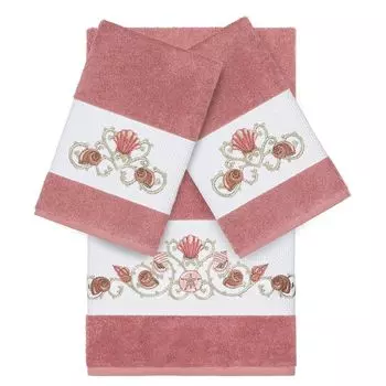 Linum Home Textiles Bella Набор украшенных банных полотенец из 3 предметов