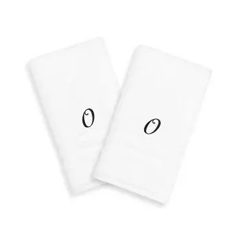 Linum Home Textiles Black Script Denzi Single Letter Полотенца для рук с монограммой, 2 упаковки
