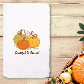 Linum Home Textiles Grateful & Blessed Роскошное вышитое турецкое хлопковое полотенце для рук