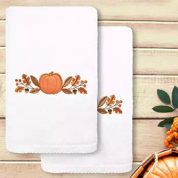 Linum Home Textiles Harvest Bounty Роскошный комплект из 2 полотенец для рук с вышивкой из турецкого хлопка