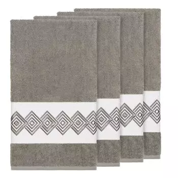 Linum Home Textiles Набор банных полотенец с украшением из турецкого хлопка Noah