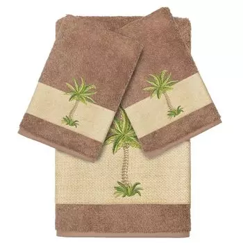 Linum Home Textiles Набор банных полотенец с украшением Colton из 3 предметов