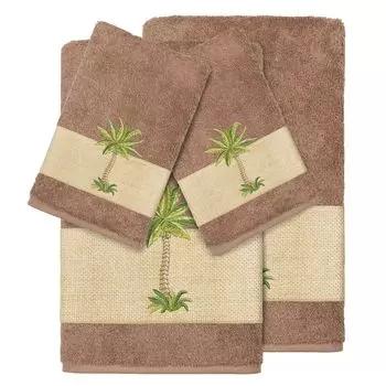 Linum Home Textiles Набор из 4 банных полотенец с украшением Colton