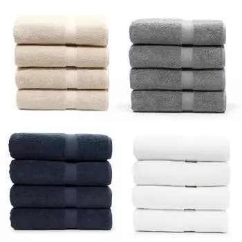 Linum Home Textiles Набор из 4 махровых полотенец Sinemis из турецкого хлопка, синий