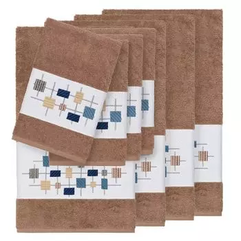 Linum Home Textiles Набор из 8 предметов турецкого хлопка с украшением Khloe