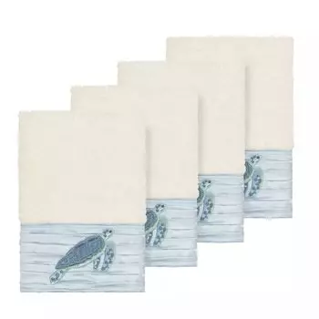 Linum Home Textiles Набор мочалок Mia из турецкого хлопка с украшением, бежевый