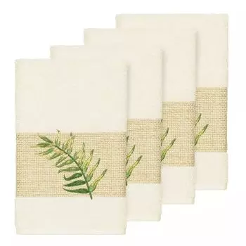 Linum Home Textiles Набор полотенец для рук с украшением Zoe из турецкого хлопка, белый