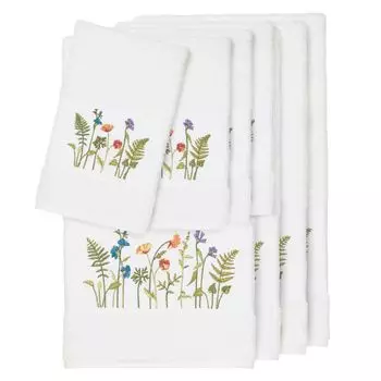 Linum Home Textiles Набор украшенных банных полотенец Serenity из 8 предметов, белый