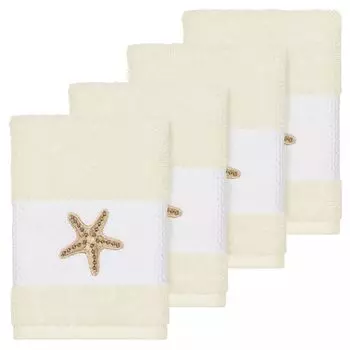 Linum Home Textiles Набор украшенных мочалок Lydia, голубой