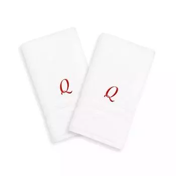 Linum Home Textiles Red Script Denzi Single Letter Полотенца для рук с монограммой, 2 упаковки
