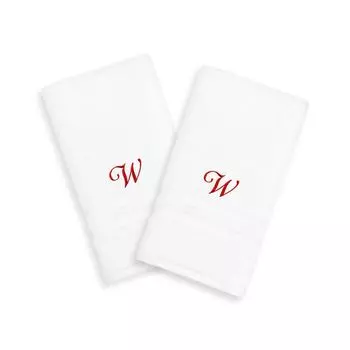 Linum Home Textiles Red Script Denzi Single Letter Полотенца для рук с монограммой, 2 упаковки