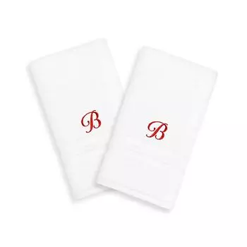 Linum Home Textiles Red Script Denzi Single Letter Полотенца для рук с монограммой, 2 упаковки
