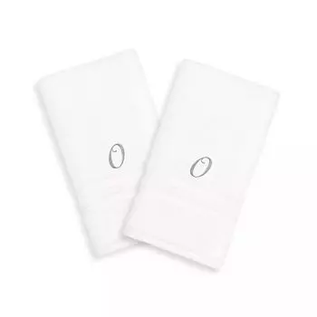 Linum Home Textiles Серебристые однобуквенные полотенца Denzi с монограммой, 2 упаковки