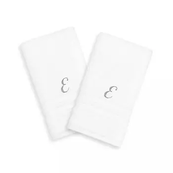 Linum Home Textiles Серебристые однобуквенные полотенца Denzi с монограммой, 2 упаковки