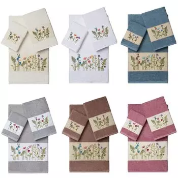 Linum Home Textiles Serenity Набор украшенных банных полотенец из 3 предметов, светло-серый