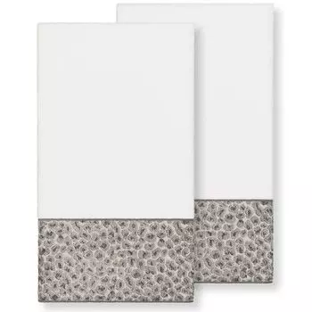 Linum Home Textiles Турецкие хлопковые пятна, набор из 2 украшенных банных полотенец, белый