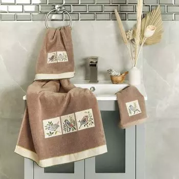 Linum Home Textiles Турецкий хлопок Belinda Набор украшенных полотенец из 4 предметов, серый
