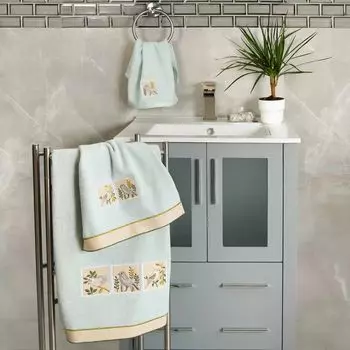 Linum Home Textiles Турецкий хлопок Belinda Набор украшенных полотенец из 3 предметов, бежевый