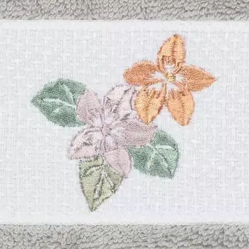 Linum Home Textiles Турецкий хлопок Caroline Набор из 3 украшенных полотенец, белый