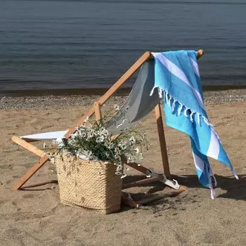 Linum Home Textiles Турецкий хлопок Diamond Pestemal Набор пляжных полотенец из 2 штук, бежевый