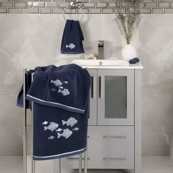 Linum Home Textiles Турецкий хлопок Figi Набор из 2 украшенных банных полотенец