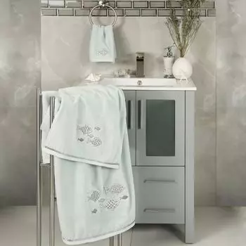 Linum Home Textiles Турецкий хлопок Figi Набор украшенных полотенец из 4 предметов, бежевый