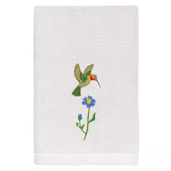 Linum Home Textiles Турецкий хлопок Hada Набор из 2 украшенных полотенец для кончиков пальцев, белый