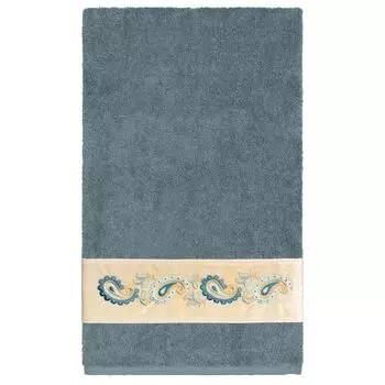 Linum Home Textiles Турецкий хлопок Mackenzie Набор украшенных полотенец из 4 предметов, светло-серый