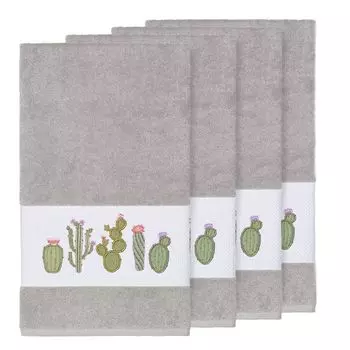 Linum Home Textiles Турецкий хлопок Mila Набор банных полотенец с украшением