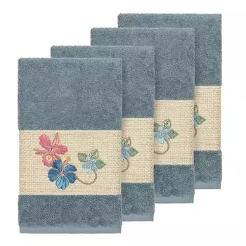 Linum Home Textiles Турецкий хлопок Набор полотенец для рук с украшением Caroline