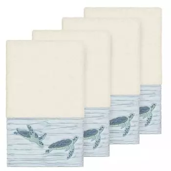 Linum Home Textiles Турецкий хлопок Набор украшенных полотенец для рук Mia, темно-серый