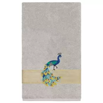 Linum Home Textiles Турецкий хлопок Penelope Набор украшенных полотенец из 4 предметов, темно-серый